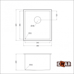 Мойка для кухни EMAR EMB-130 PVD Nano Satine