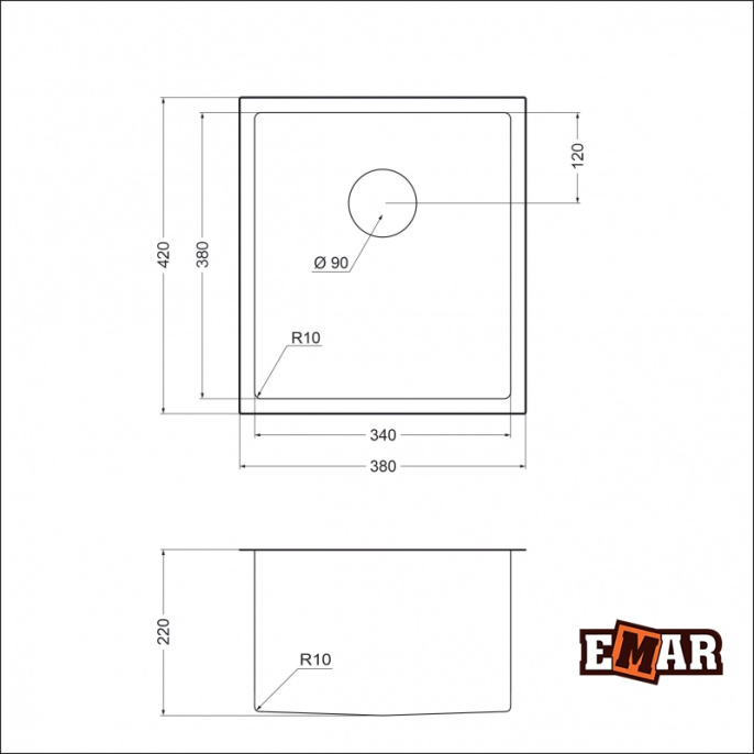 Мойка для кухни EMAR EMB-130 PVD Nano Satine