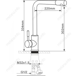 Смеситель для кухни Melana F8107 нерж.сталь