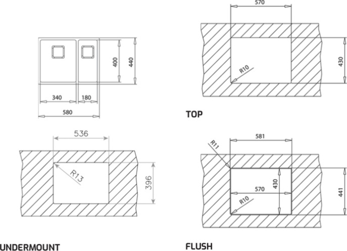 Мойка для кухни Teka Flexlinea RS15 2B 580, полированная