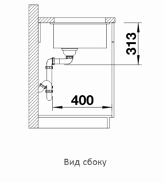 Мойка Blanco Subline 400-U белый, отводная арматура InFino®
