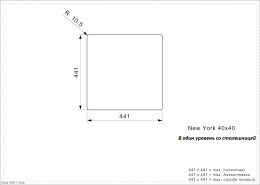 Мойка для кухни Reginox NEW YORK 40x40 LUX 3,5" (c/box) L