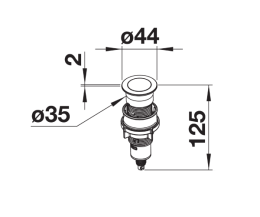 Кнопка клапана-автомата Blanco PushControl, нержавеющая сталь, 233696