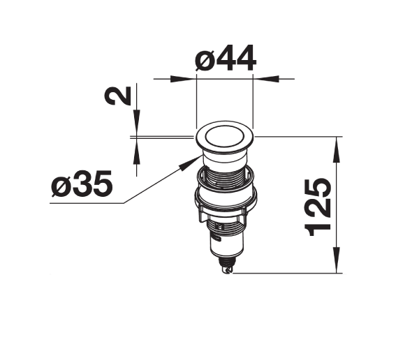 Кнопка клапана-автомата Blanco PushControl, нержавеющая сталь, 233696