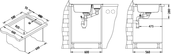 Мойка для кухни Alveus Line Maxim 50 (Satin)