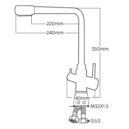 Смеситель для кухни Melana F9505HG золото