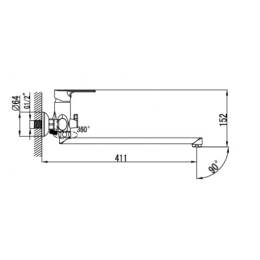Смеситель для ванны Kaiser Oval 56055 хром
