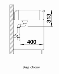 Мойка Blanco Subline 320-F черный, отводная арматура InFino®