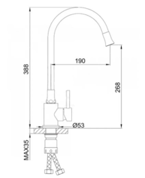 Смеситель для кухни Frap F40994-6 черный