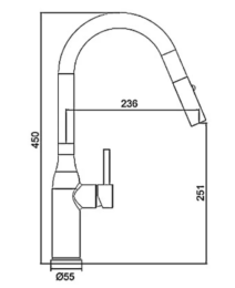 Смеситель для кухни с выдвижной лейкой Gappo G4398-41 графит