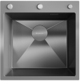 Мойка для кухни Ulgran STEEL 500x500 черная брашированная сталь