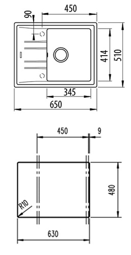 Мойка для кухни Teka 45 S-TG 1B 1D, Carbon