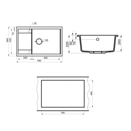 Мойка для кухни Point Велета 78 PN3002AL, серый
