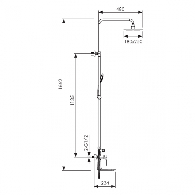 Душевая система KAISER Linear 59182 хром