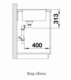 Мойка Blanco Subline 400-F черный, отводная арматура InFino®