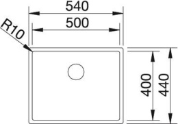 Мойка Blanco Claron 500-U нерж. сталь, зеркальная полировка, отводная арматура InFino