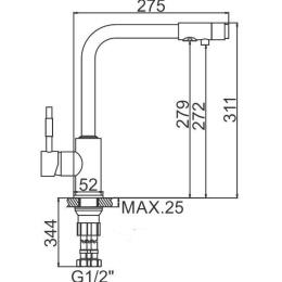 Смеситель для кухни Ledeme L4155-3