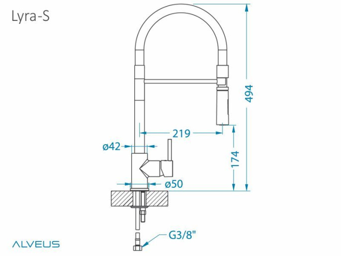 Смеситель для кухни Alveus Lyra-S CHR хром