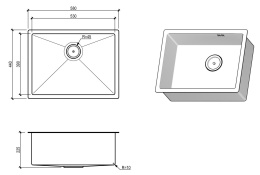 Мойка для кухни FLORACIO Steel (F.5844.SS) Сталь нержавеющая