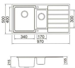Мойка для кухни Seaman Eco Roma SMR-9750B, без отверстий