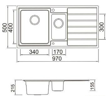 Мойка для кухни Seaman Eco Roma SMR-9750B, без отверстий