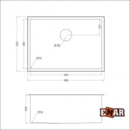 Мойка для кухни EMAR EMB-132 Nano Satine
