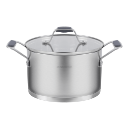 Кастрюля MAUNFELD MADISON MF40MS01CR из нержавеющей стали со стеклянной крышкой, 20 см, 3,6 л.