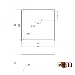 Мойка для кухни EMAR EMB-131 PVD Nano Satine