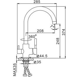 Смеситель для кухни Frap H-52 F4352 хром