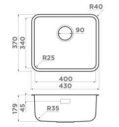Мойки для кухни Omoikiri Omi 43-U/I Ultra Mini-GB графит