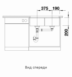 Мойка Blanco Subline 350/350-U черный, отводная арматура InFino®