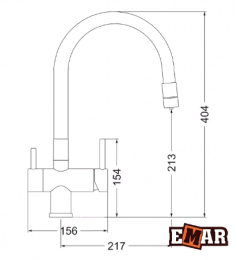 Смеситель для кухни Еmar ЕС - 3015 Black