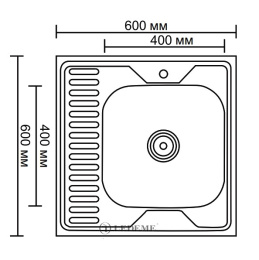 Мойка для кухни накладная Ledeme L96060-L глянцевая