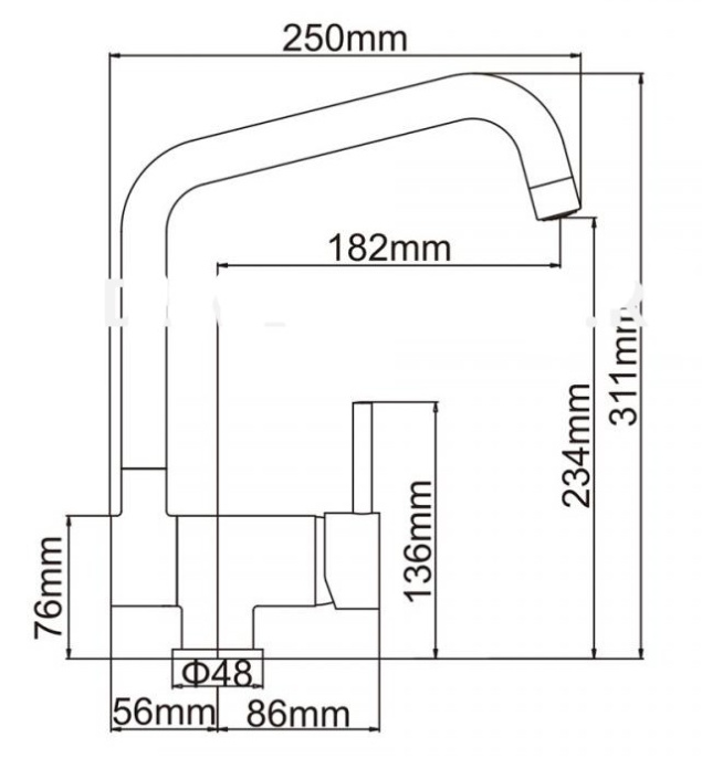Смеситель для кухни Ledeme L4798