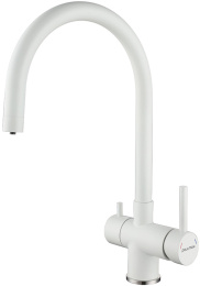 Смеситель для кухни Paulmark Heller He213218-WH белый матовый