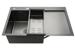 Мойка для кухни с коландером из нержавеющей стали Gappo GS7850-6L графит