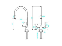Смеситель для кухни KuchenStern Drim-FS 403SS40 нержавеющая сталь