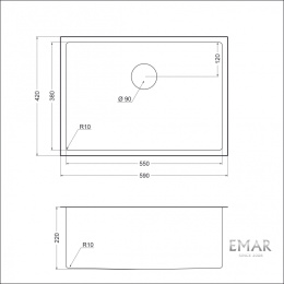 Мойка для кухни EMAR EMB-132 PVD Nano Golden