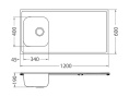 Мойка для кухни Alveus Classic Pro 90 SAT-90 1200X600