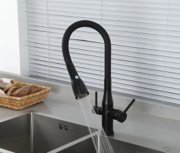 Смеситель для кухни с гибким изливом Gappo G4399-66 черный