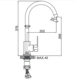 Смеситель для кухни Ledeme H716 L74016 нерж.сталь
