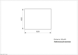 Мойка/поддон для кухни Reginox Ontario 52x40x2 Flat LUX SP (c/box) L