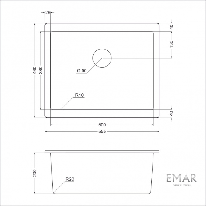 Мойки для кухни Еmar EMQ-1555.P морион