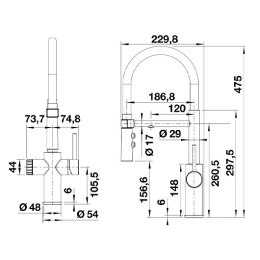 Смеситель для кухни Blanco Catris-S Flexo Filter матовый черный