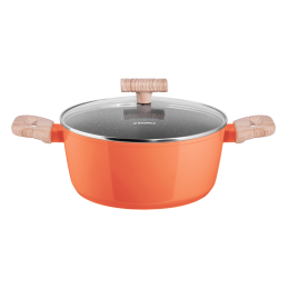 Кастрюля MAUNFELD MARTA MCS41FA06CL из кованого алюминия со стеклянной крышкой, 24 см, 4,1 л.
