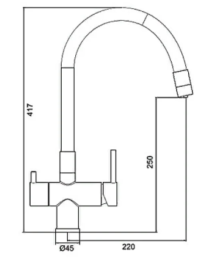 Смеситель для кухни с гибким изливом Gappo G4398-36 черный