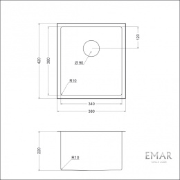 Мойка для кухни EMAR EMB-130 PVD Nano Golden