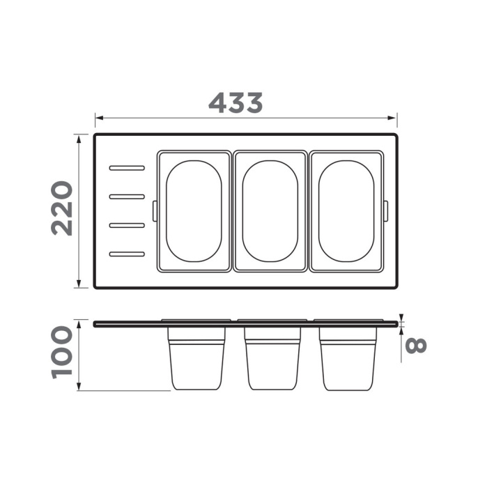 Контейнер для моек Omoikiri DC-02-3 IN