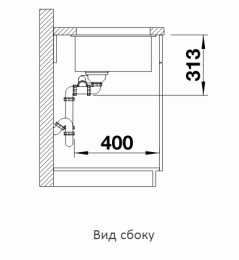 Мойка Blanco Subline 340/160-U черный чаша слева, отводная арматура InFino®