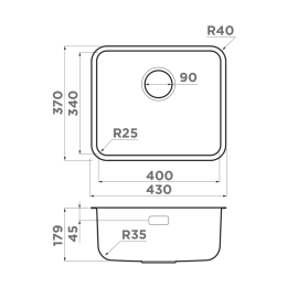 Мойки для кухни Omoikiri Omi 43-U/I Ultra Mini-IN нержавеющая сталь